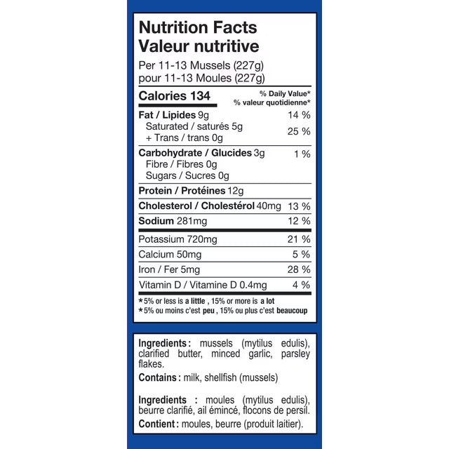 🇨🇦 Fresh Cooked Mussels "Marinière Style" w/ Garlic Butter, 2 lb