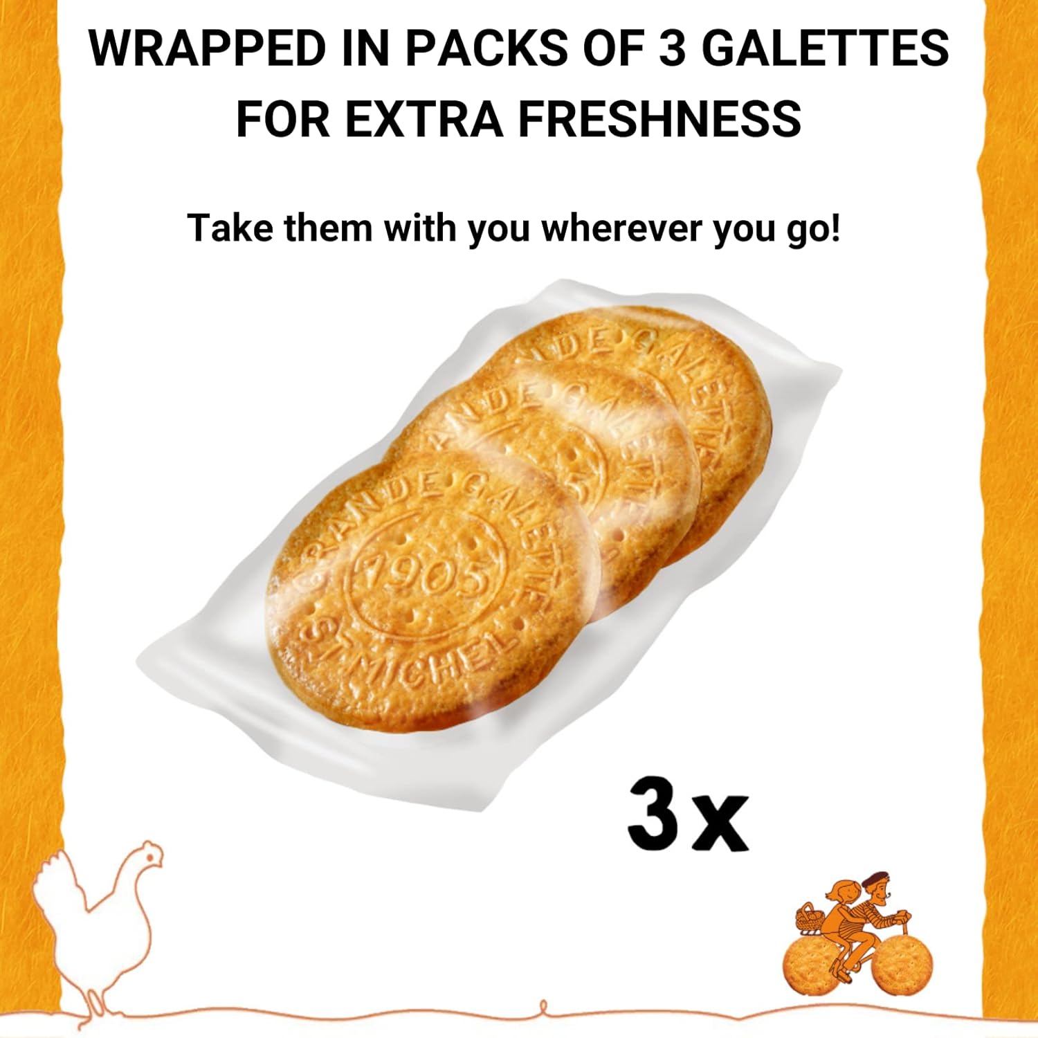 🇫🇷 Caramel Grandes Galettes Butter Cookies Biscuits, 5.29 oz (150g)