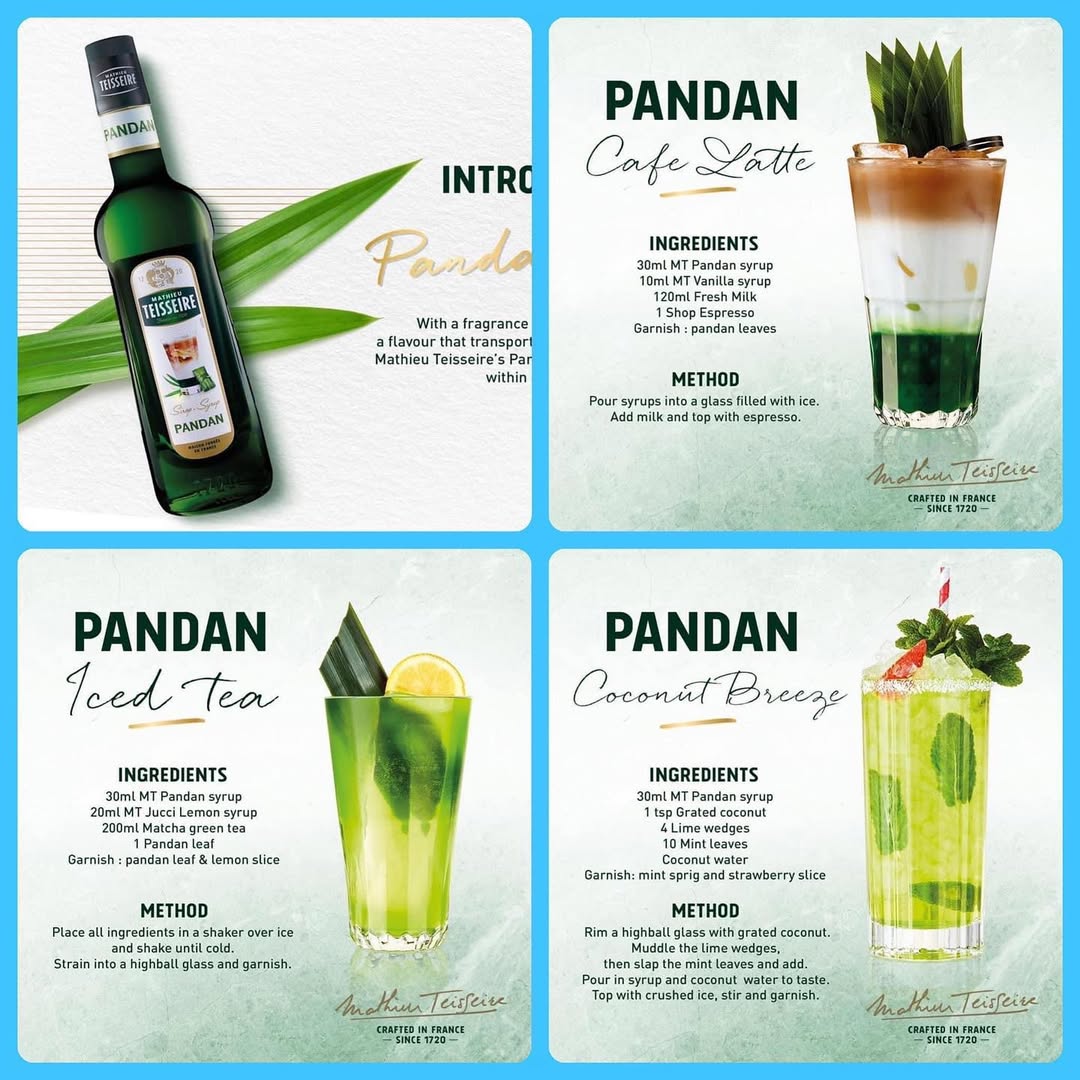 🇫🇷 Pandan - French Professional Syrup, 23.6 fl oz (700 ml)
