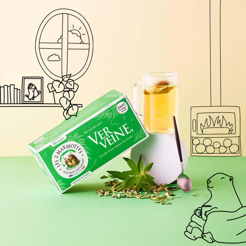 🇫🇷 30 Verbena 'Verveine' Herbal Tea Bags, 1.62 oz (46g)