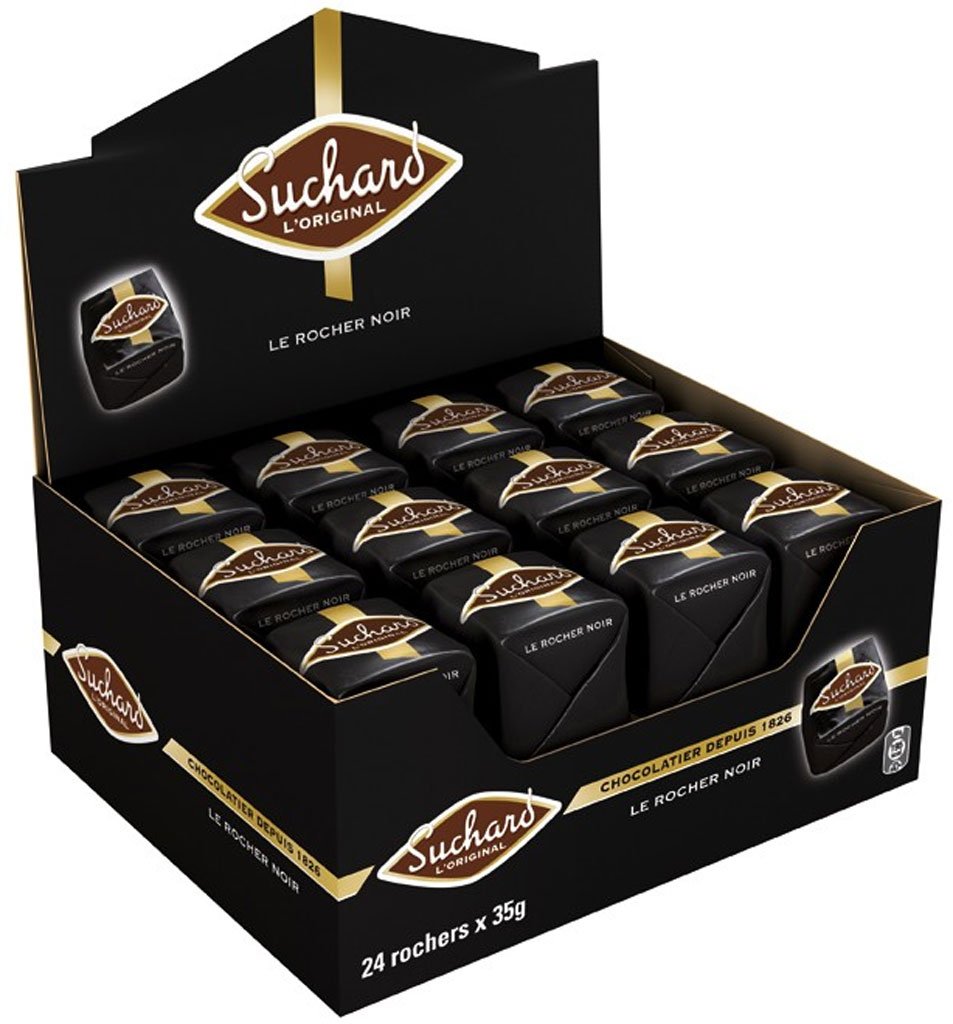 Suchard - Rocher de chocolat noir avec éclats de noisettes (35g)