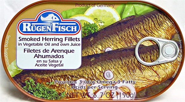 RUEGENFISCH - SMOKED HERRING FILLETS 6.7 OZ
