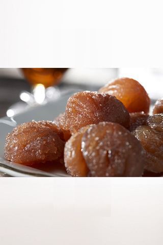 Marron Glace, Marron Frances, display candied chestnuts, sweet