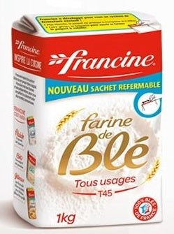 Francine French Wheat Flour T45 Farine De Blé (2.2 Lbs/1Kg)